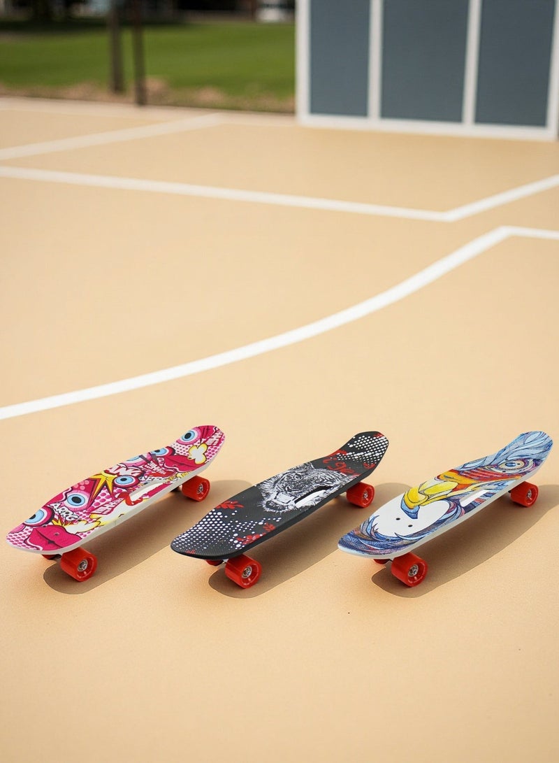 إيزي فيتشور لوح تزلج إيزي فيوتشر للأطفال، لوح بيني كروزر للأولاد والبنات من عمر 6 إلى 12 عامًا، لوح تزلج صغير كامل للشباب والمراهقين والمبتدئين، يتضمن معدات حماية كاملة. - Image 4